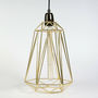 Lampada a sospensione-Filament Style-DIAMOND 5 - Suspension Or câble Noir Ø21cm | Lampe